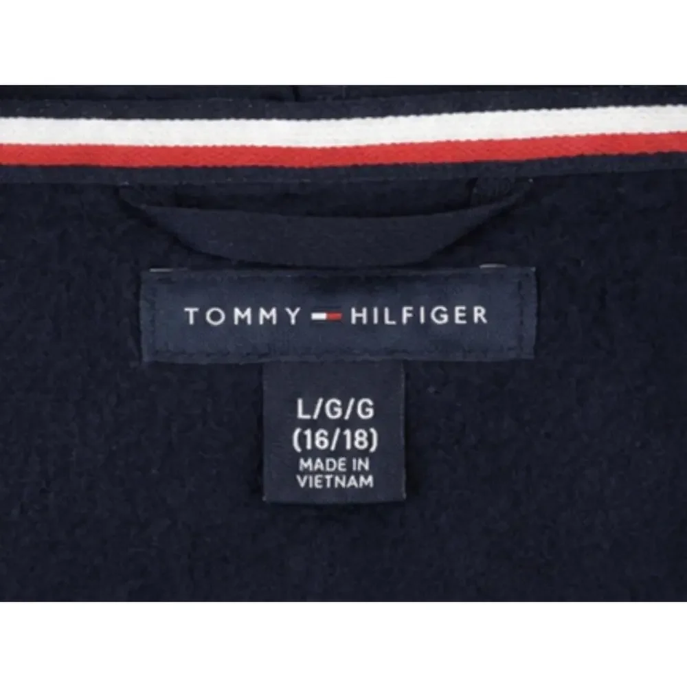 Tommy Hilfiger Youth Hoodie Jogger Set Navy Blue Logo Fleece Tracksuit Size L/M